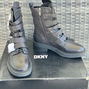 DKNY Black Strappy Ankle Boots
